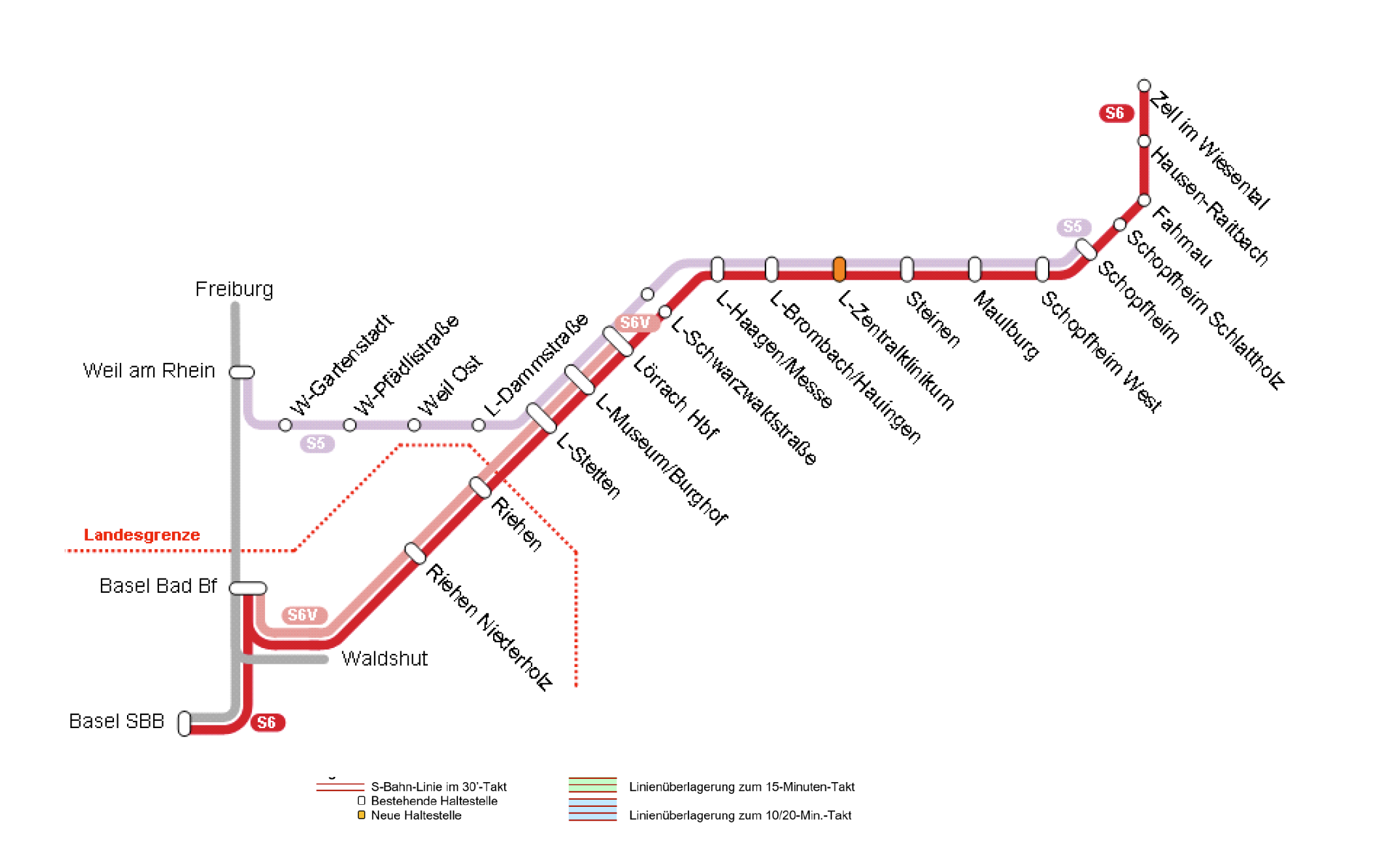 Grafik: Haltepunkte Garten- und Wiesentalbahn
